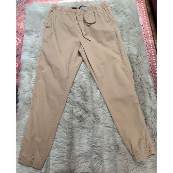 Gap Men's Twill Khaki Tan Jogger Medium - Picture 1 of 7